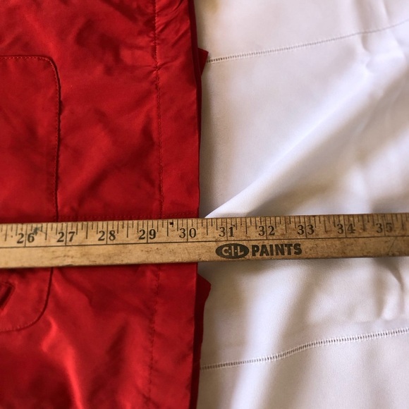 Lands' End Lined Red Trench Coat with High Collar and Hood - Picture 9 of 14